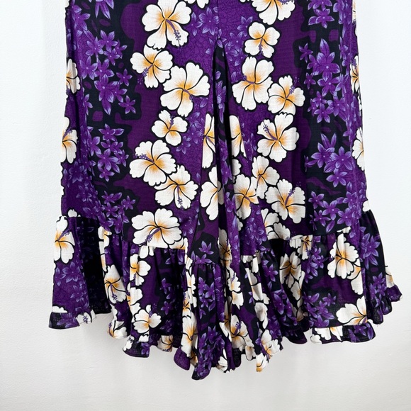 Hilo Hattie’s The Hawaiian Original Purple Off White Hibiscus Flower Maxi Dress - Picture 8 of 11
